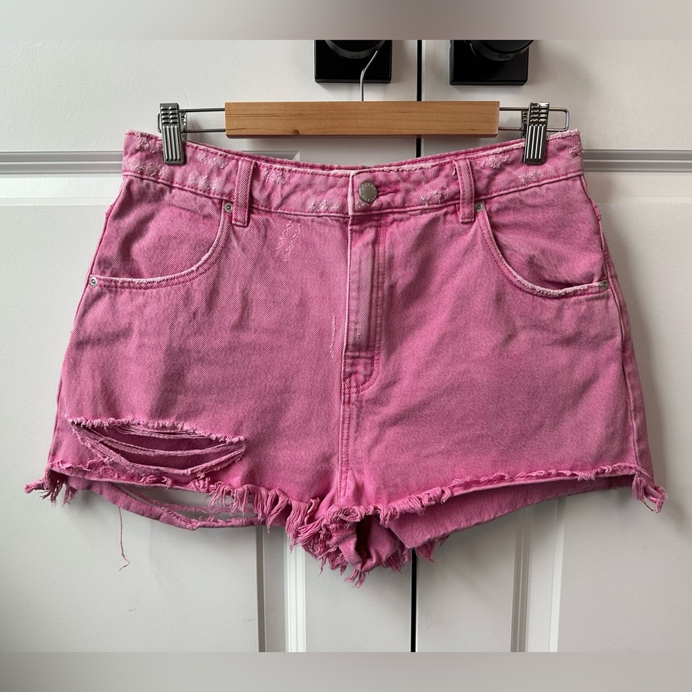 Rolla’s Dusters High Rise Slim Cut Off Shorts Pink (Size 30)